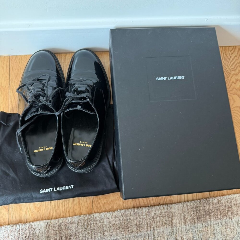 Saint Laurent Cromel patent-leather brogues